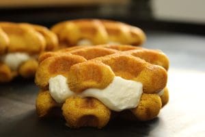 Pumpkin Waffle Whoopie Pie w Cream Cheese Icing